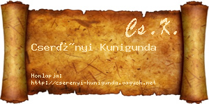 Cserényi Kunigunda névjegykártya
